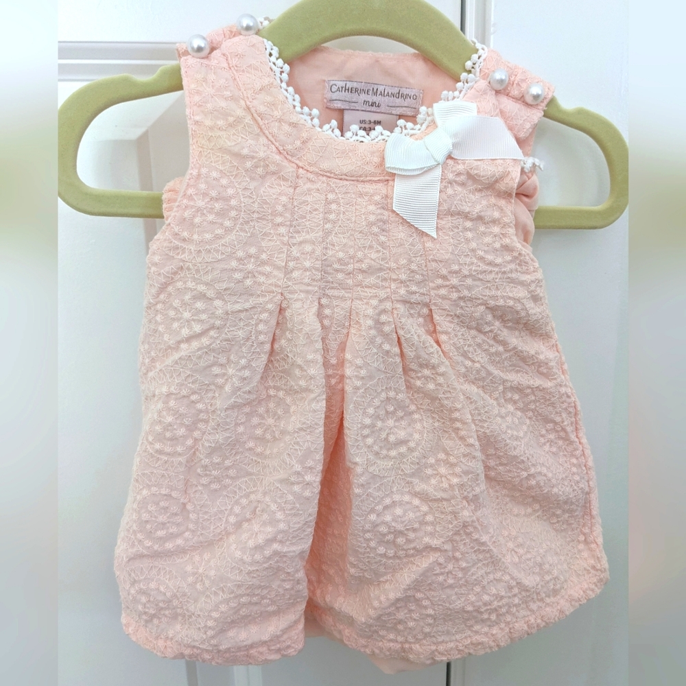 3/$20 Baby girl pink & white dress